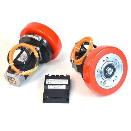 AGV060B02G Nidec AGV KIT 24/48V 60mm frame motors, 9:1 gearbox, wheels, 3000rpm, payload 500kg, WITH brake